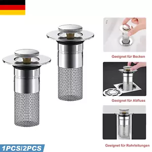 Ablaufgarnitur Pop Up Ablaufventil Abfluss Überlauf Waschbecken Becken Abfluss - Bild 1 von 13