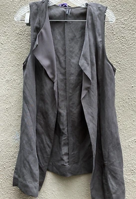 Chaleco Largo Abierto Gris Lux Natural Stella Carakasi Talla XS Cáñamo/Tencel Foto 1 de 4