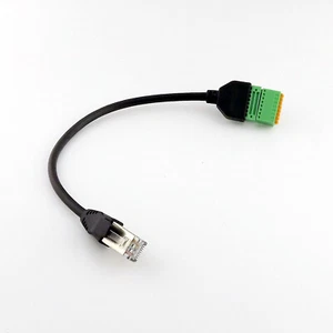 RJ45 Ethernet Male Plug to 8 Pin AV Terminal Spring Solderless Adapter Cable - Picture 1 of 5