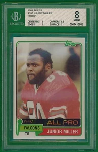 1981 Topps Junior Miller Proof Variation #180 Falcons BVG 8 - Bild 1 von 3