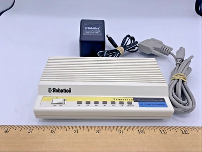 Módem de fax externo USR US Robotics Sportster 0459 con fuente de alimentación y cable Foto 1 de 4