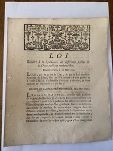 Révolution / Louis XVI /Dette publique remboursable / Foix (Ariège) 1791 - Bild 1 von 3