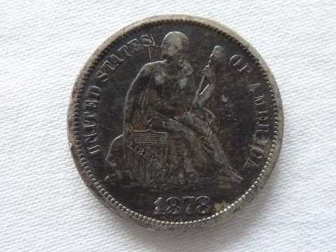 1878 Seated Liberty Dime EF Condition Free Ship Cover