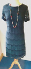 Joanna Hope black layered look lace with shift Dress Size 16 UK new cruise