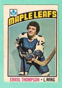 (1) ERROL THOMPSON 1976-77 O-PEE-CHEE # 259 LEAFS 2ND YEAR CREASED CARD (I3675)