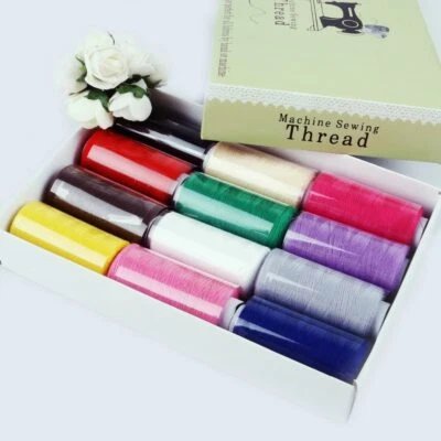 Sewing Machine Thread Rolls Coloured Polyester Hand Stitching Sewing Tools 12pcs - Image 1 of 4