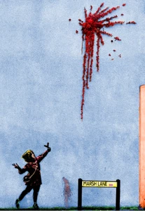 BANKSY VALENTINE - REFRIGERATOR PHOTO MAGNET 3"X5" - Picture 1 of 3