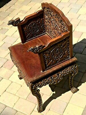 Gorgeous Chinese Antique Hand Carved Huan Ghuali? Wood Armchair Dragon Design • 6,399$