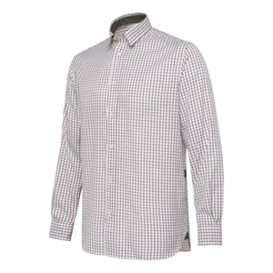 Beretta Men's Charlow Shirt - White & Green Check Shirt Checked Long Sleeved - Picture 1 of 4