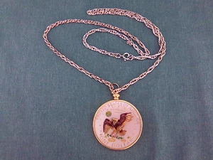 One Dollar Tinted Gold Multi-color Coin on Bezel with Chain 1978 Liberty Pendant - Picture 1 of 4