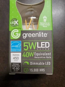 12 A15 Led Light Bulbs Soft White 2700k 40w Equivalent 5w Led Dimmable Greenlite - Picture 1 of 5
