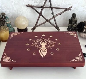 Altar Table, Meditation Table, Small Altar Table, Wooden Witch Altar, Wiccan ... - Picture 1 of 6
