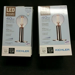 2 - Kichler LED Decorative Collection G16.5C 40W CANDELABRA Base Soft White Bulb - Picture 1 of 12