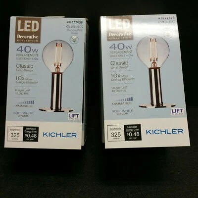 2 - Kichler LED Decorative Collection G16.5C 40W CANDELABRA Base Soft White Bulb - Image 1 of 4