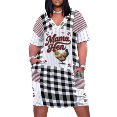 Vestido Jersey Camiseta Regalo Día de la Madre Country Cuadros Rayas Cuadros Regalo Foto 1 de 4