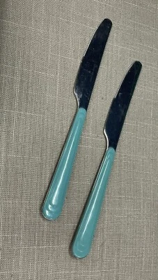 Cuchillo de acero inoxidable Gibson DECA-TURQUOISE 18/0 2 piezas cubiertos MCM plástico turquesa Foto 1 de 4