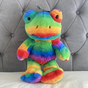 Costruisci un Orso Colorato Arcobaleno Orgoglio Rana Peluche Giocattolo Morbido Full Size Nuovo con etichette 16" - Foto 1 di 8