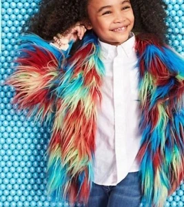 J.CREW CREWCUTS X KID MADE MODERN GIRLS' FAUX FUR COAT SIZE 16 - Picture 1 of 12
