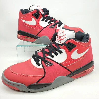 Nike Air Flight 89 Basketball Shoes Hyper Red White Black Bred Sz 13 306252-610 - Image 1 of 4