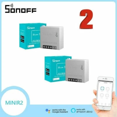 2 PEZZI SONOFF Mini R2 Smart Switch WIFI APP Domotica Ios Alexa Google Home 2022