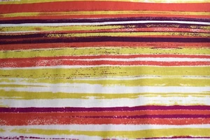Streifenstoff, Steppstoff, Makowerstoff, Baumwollstoff, Herbstfarben, - Bild 1 von 5