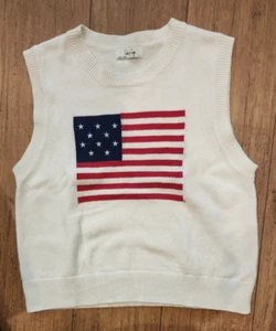 Sadie and Sage Women's Flag Sweater Tank Vest- AG2429 - Size Large - Picture 1 of 8