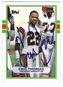 Autographed ERIC THOMAS Cincinnati Bengals 1989 Topps Card #37 w/COA - Picture 1 of 1