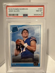 2018 Panini Donruss Rated Rookie Josh Allen #304 PSA 8 Buffalo Bills - Picture 1 of 2