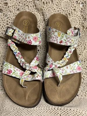 Sandalias Florales White Mountain Plantilla Hazy Trenzadas Firma 11 M Foto 1 de 4