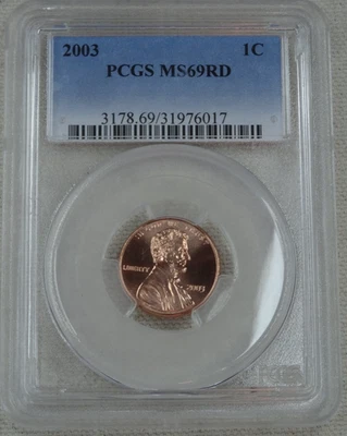 2003 Lincoln Memorial Cent PCGS MS 69 RD US Mint 1C Coin Penny - Image 1 of 2