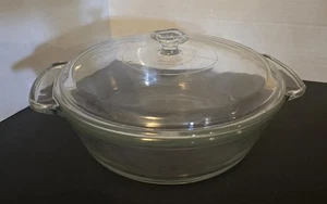 Anchor Ovenware Cassero Baking Dish 2 Qt. 9 Inch Clear Round - Picture 1 of 8