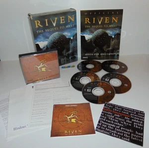 Riven The Sequel to Myst & BradyGames Strategy Guide Book PC/Mac CD-Rom Big Box - Picture 1 of 8