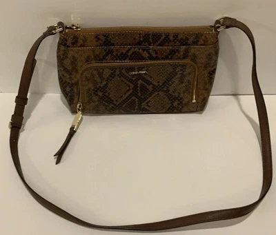 Calvin Klein Python Crossbody Signature Lily Multi-Pocket Purse - Image 1 of 4