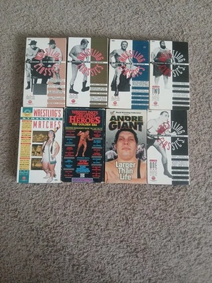 Lot of 8 Vintage WWF / WWE Wrestling VHS Tapes Black & White Andre The Giant  - Imagem 1 de 4