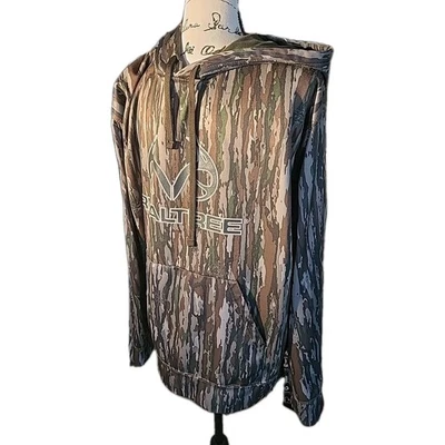 Realtree Mens L Camo Hoodie Pullover Sweatshirt Hunting Outdoors  Green Black - Image 1 of 4
