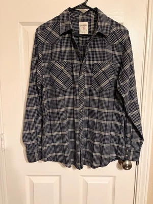 Мужская рубашка Fossil с длинным рукавом на пуговицах размер средний синий хлопок - Изображение 1 из 4