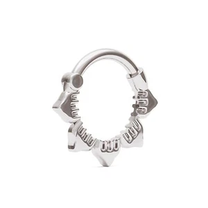 925 Sterling Silver Lotus Clicker Hoop, Septum Piercing Jewelry, 16g Septum Hoop - Bild 1 von 6