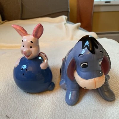 Disney Eeyore & Piglet Salt, Pepper Shakers Treasure Craft 5" - Image 1 of 4