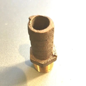  1/2" NPT X 5/8" HOSE ADAPTER BRONZE, PIPE THREAD To HOSE STRAIGHT FITTING - Picture 1 of 5