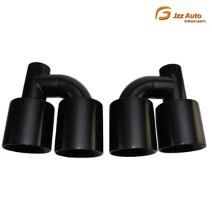 "Par de puntas de tubo de escape dobles negras de 2,5"" ID 3,5"" ID" de escape dobles - Imagen 1 de 7