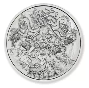 Scilla - 1 oz MITOLOGIA GRECA SERIE .999 ARGENTO FINE TONDO - Foto 1 di 3