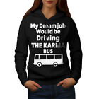 Wellcoda Dream Job Womens Hoodie, Bus Driver Casual Hooded Sweatshirt