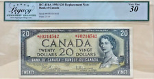 1954 $20 Bank of Canada *Replacement Note Very Fine Legacy 30