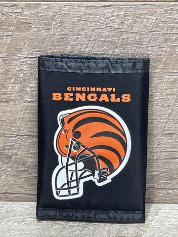 Cincinnati Bengals NFL Black Nylon Trifold Wallet 3”x5” - Nice! Cover