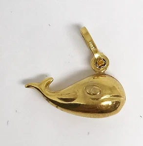 14K Gelbgold Wal Anhänger Charm, 1,03 Gramm - Bild 1 von 5