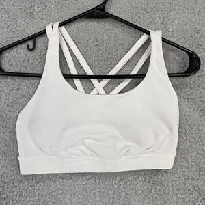 Lululemon Energy Bra Womens 6 Strappy Cross Back White Gym Workout Everyday Yofa - Picture 1 of 11