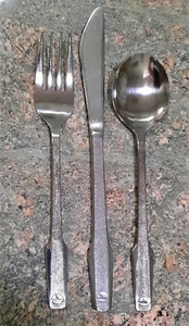 Vintage Abco Stainless Flatware EASTERN AIRLINES LOGO Cutlery Knife Fork & Spoon - Picture 1 of 4