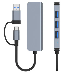 Type C to USB 3.0 Hub 4 Ports 4-in-1 Docking Station Ultra Slim USB S6U9 - Picture 1 of 6