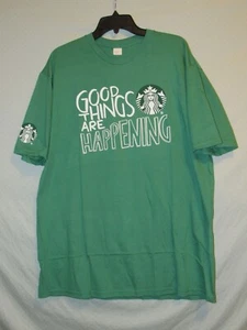 NWOT Starbucks Good Things Are Happening Employee T-Shirt XL Earth Day - Picture 1 of 3
