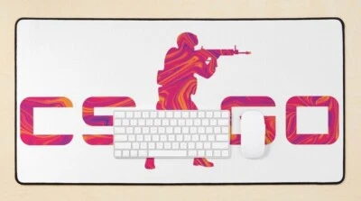 CS GO Desk Mat, Red Swirl, 80x40cm / 31.5in x 15.5in, Mouse Pad, gaming, deskmat - Bild 1 von 4